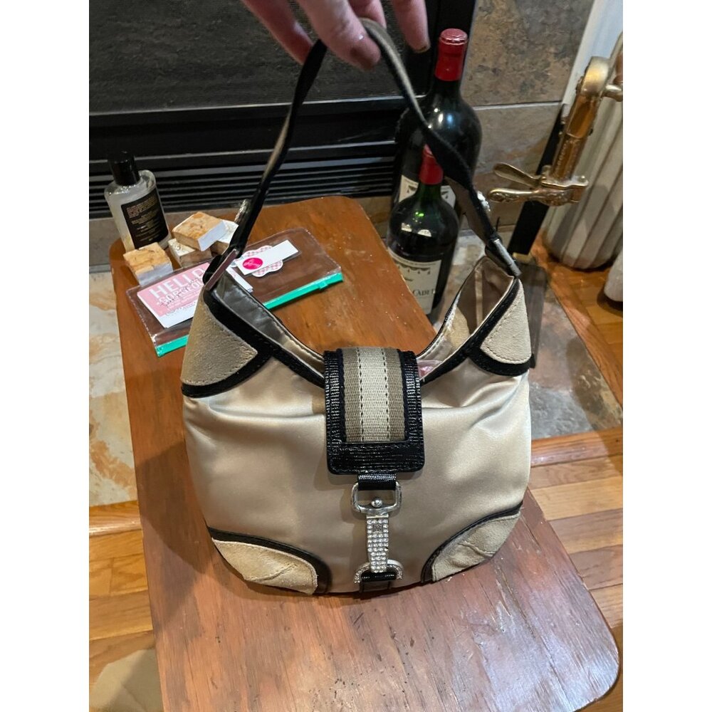 B208 -  MICHAEL Michael Kors Sport Luxe Small Hobo satin bag in sand w/Dust Bag